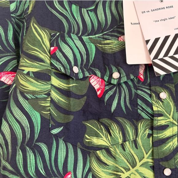 NWT Free People x Sandrine Rose Tropical Print Button-Down Shirt Women’s Small - Picture 2 of 8